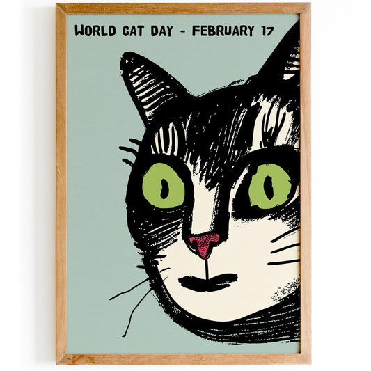 World Cat Day Quirky Poster