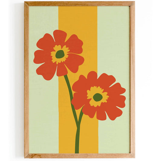 Lime Cream Flowers Art Print