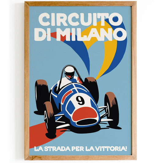 Circuito Di Milano Vintage Racetrack Poster