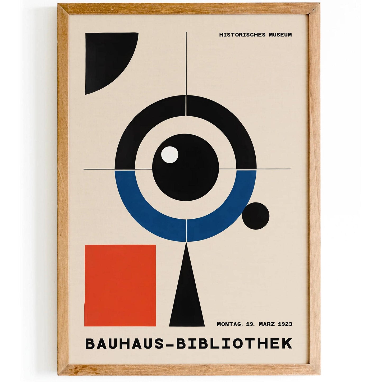 Bauhaus Library Vintage Geometric Poster