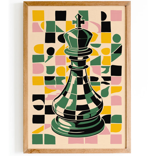 Abstract King Chess Wall Art