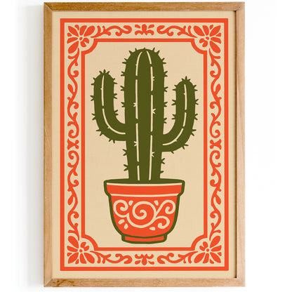 Vibrant Cacti Plant Poster - Mexican Vibes Wall Art Print