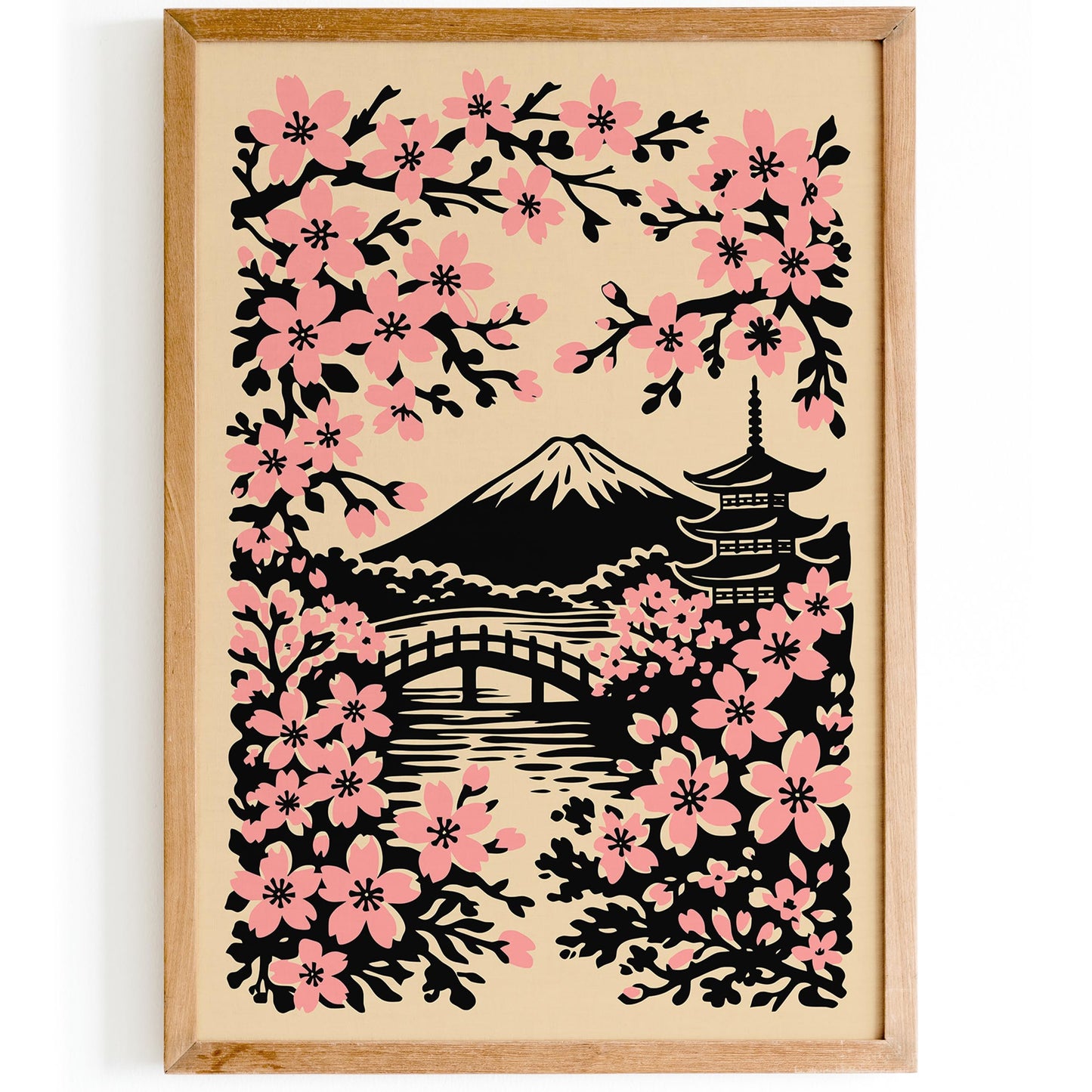 Japan Cherry Blossom Travel Poster
