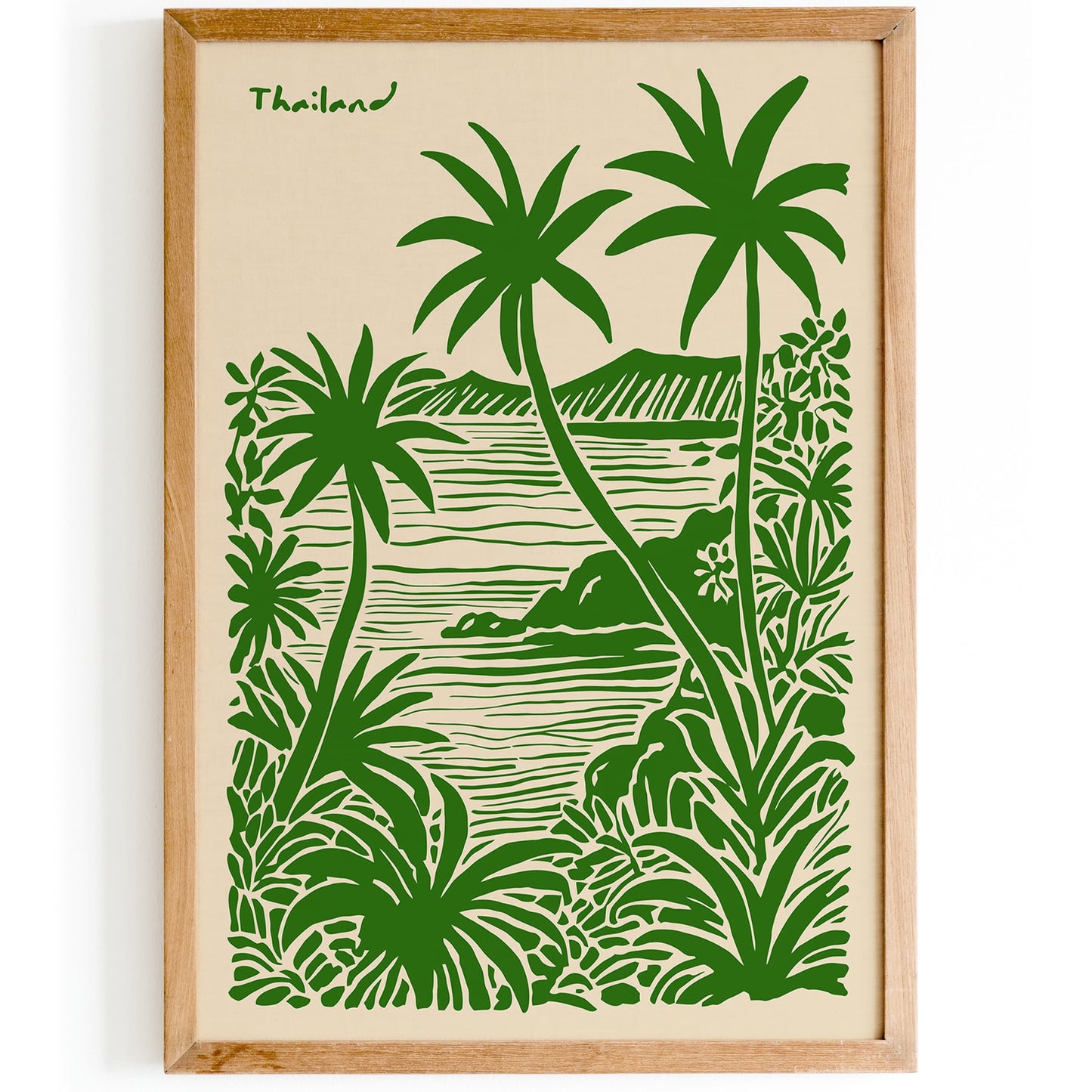 Thailand Tropical Poster - Green Landscape Travel Wall Art
