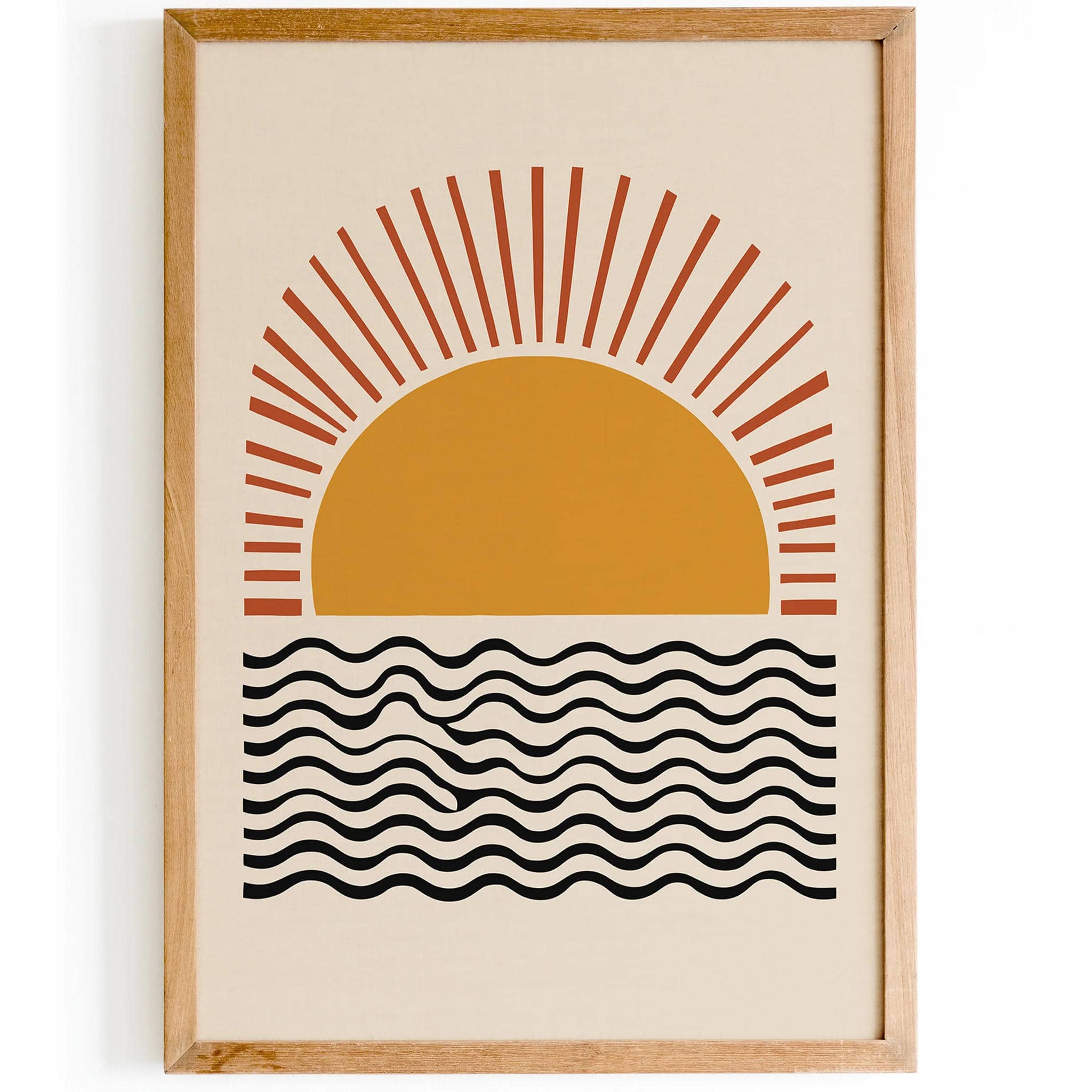 Rustic Line Art Sunset Art Print 2024 – HypeSheriff