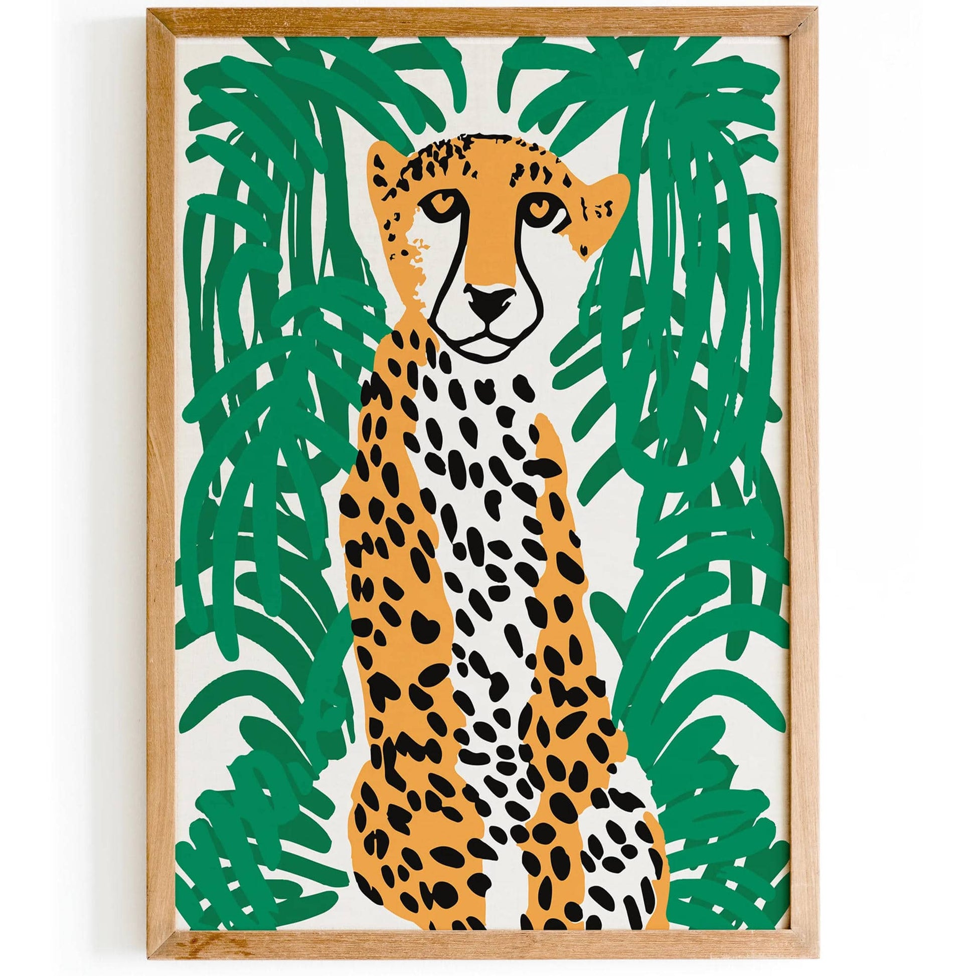 Jungle Cat Retro Wall Art Print - HypeSheriff