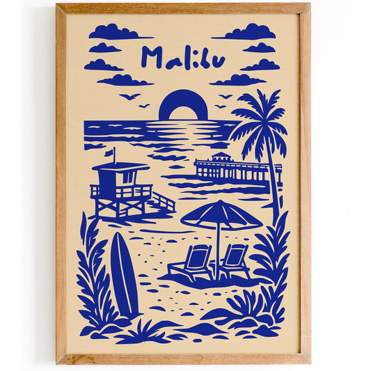 Malibu Travel Poster