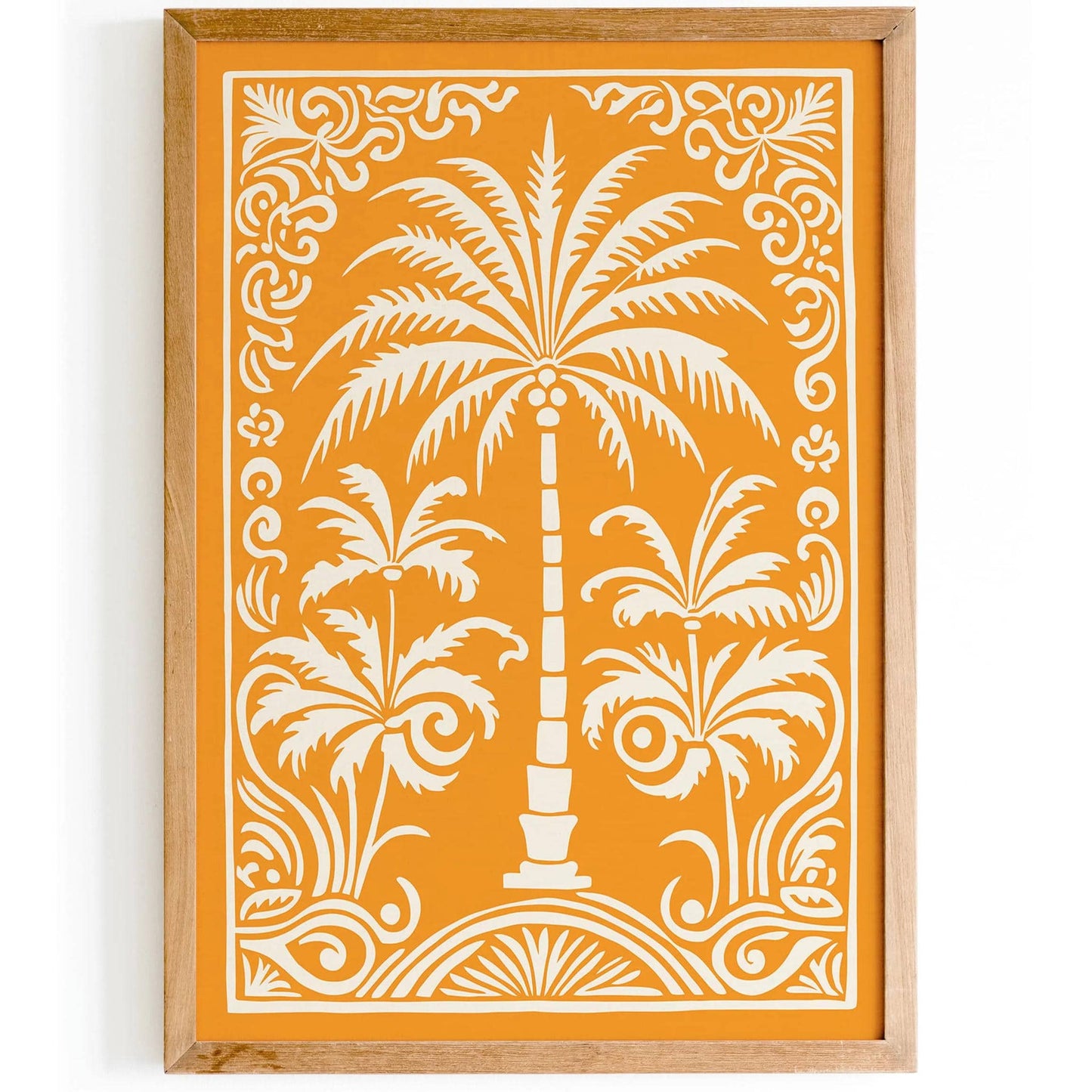 Warm Yellow Palm Tree Nature Wall Art Print
