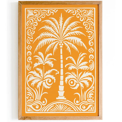 Warm Yellow Palm Tree Nature Wall Art Print