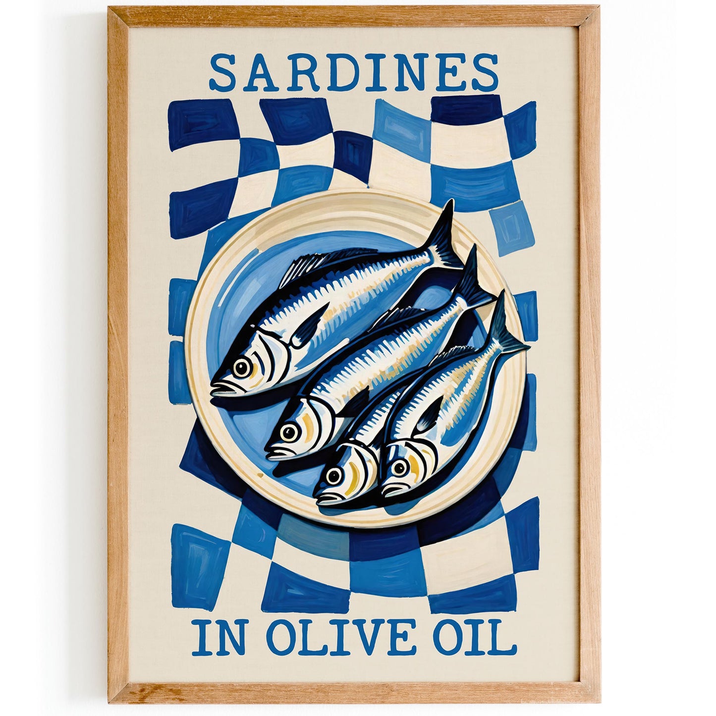 Sardines in Olive Oil Retro Poster