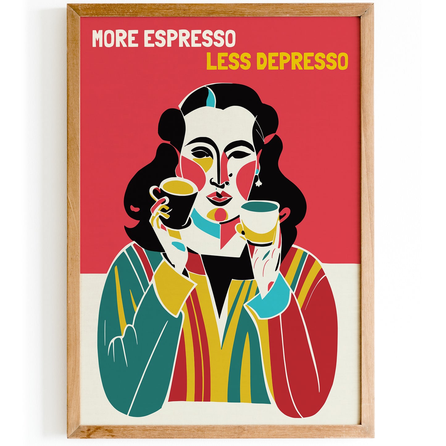 More Espresso Less Depresso Coffee Poster