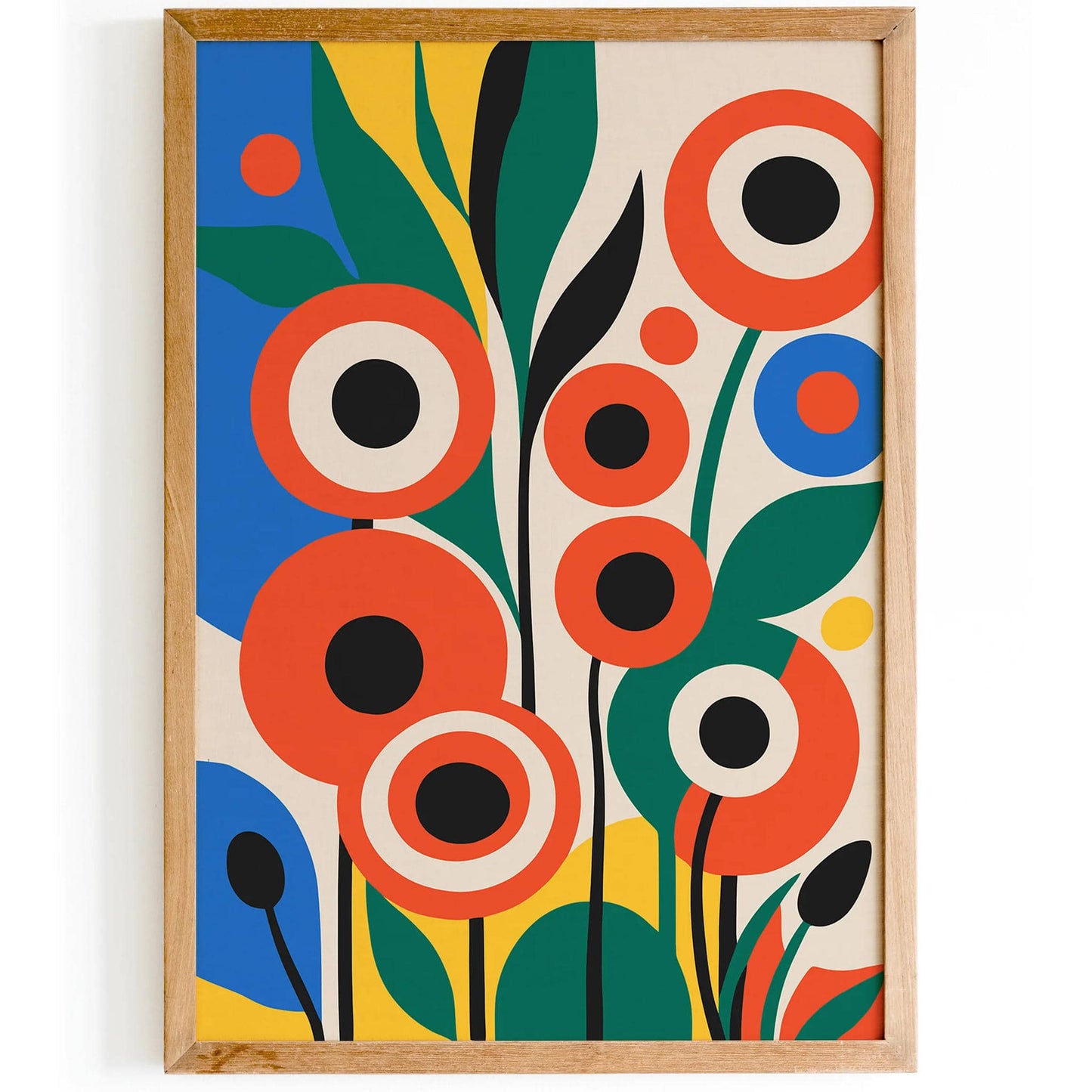 Retro Abstract Flowers Print - Mid Century Modern