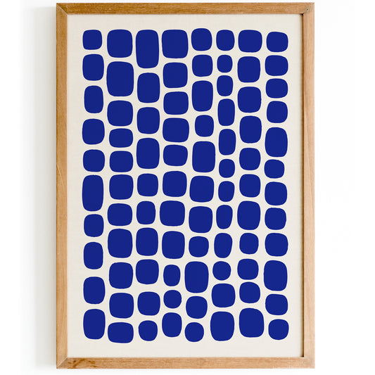 Mid Century Modern Abstract Blue Art Print