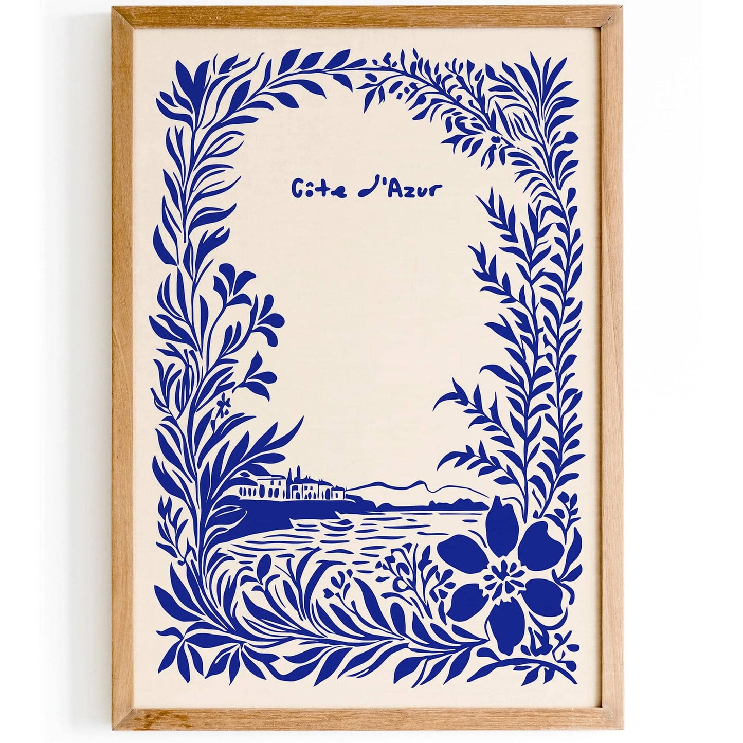 Cote d Azur Blue Travel Poster 2025