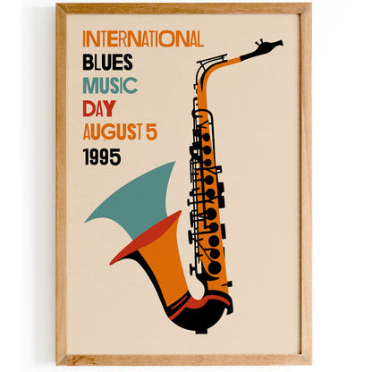 Blues Music Day - Saxophone Poster