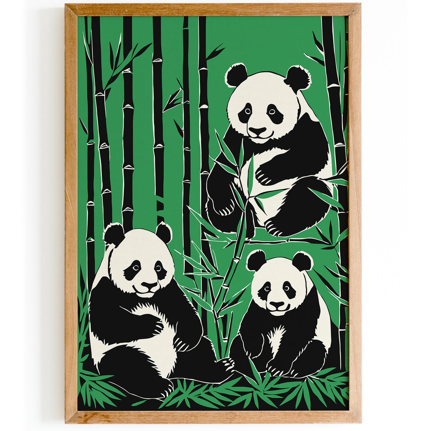 Panda Bears in Bamboo Forest Art Print