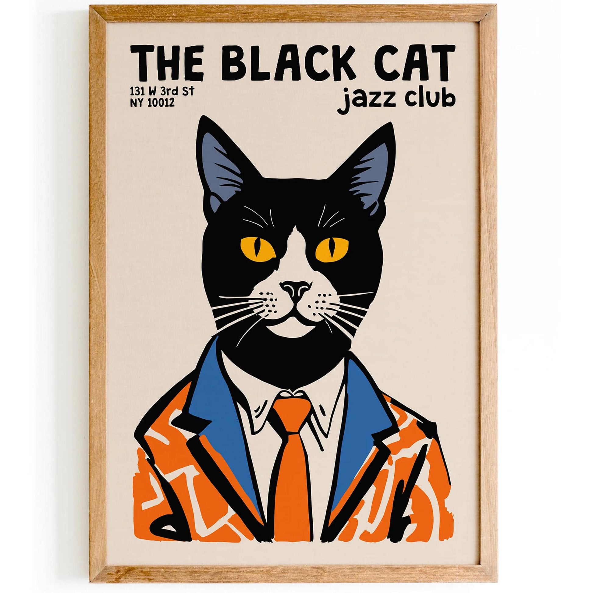 The Black Cat Jazz Club Wall Art Print - HypeSheriff
