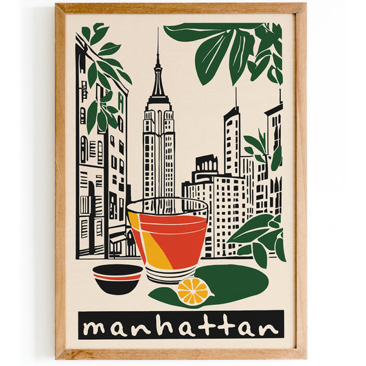 Manhattan Drink NYC Kitchen Wall Art