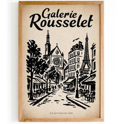 Rue Montorgueil Paris - Vintage Travel Art Print