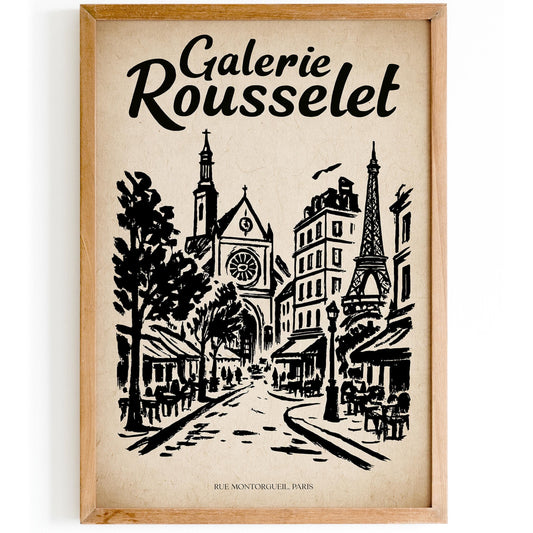 Rue Montorgueil Paris - Vintage Travel Art Print