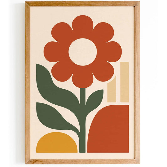 Modern Big Red Flowers - Minimalist Art Print