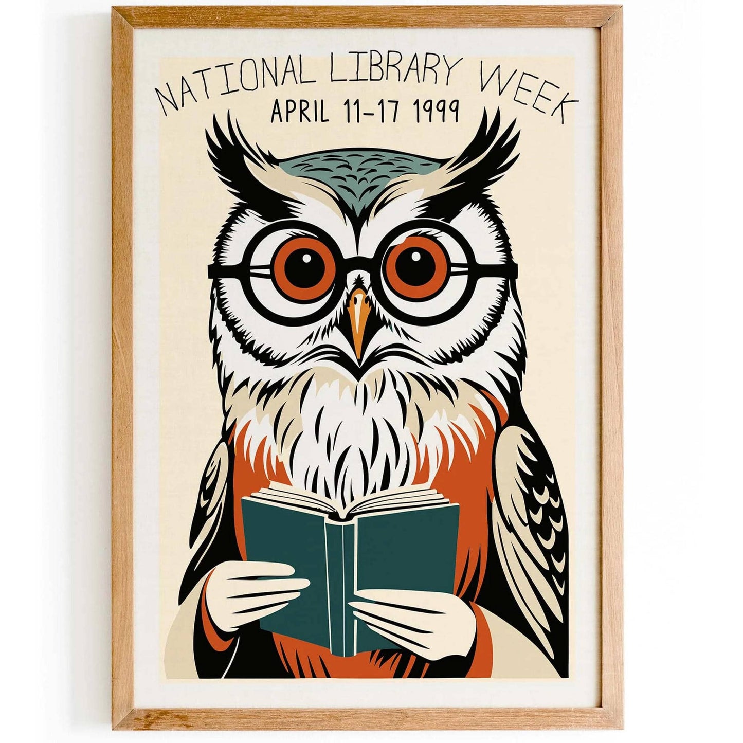 1999 Library Week Owl Art Print