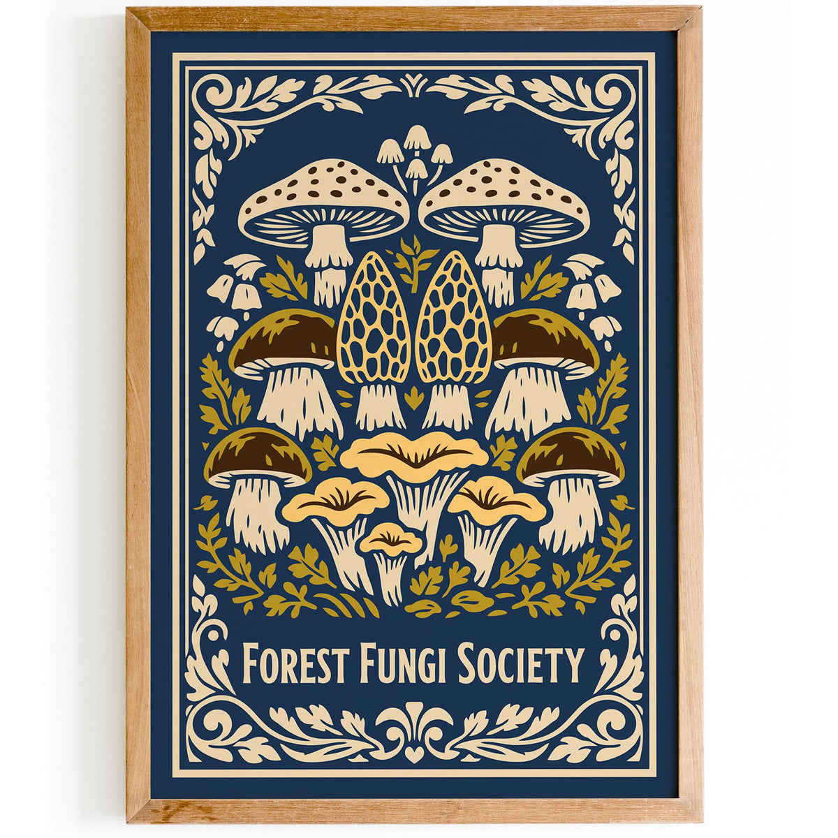 Forest Fungi Vintage Nature Art Poster