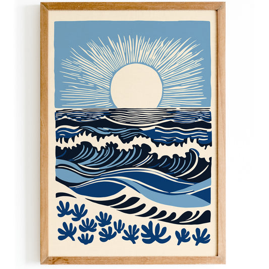 California Sunset in Blue Art Print