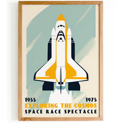 Space Race Retro Poster