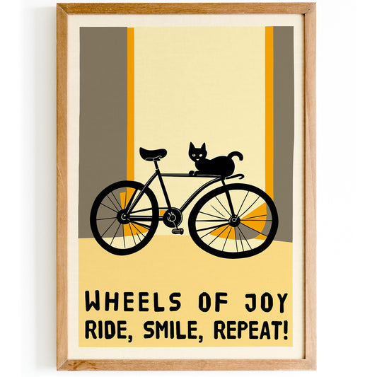 Motivational Cycling Cat Poster