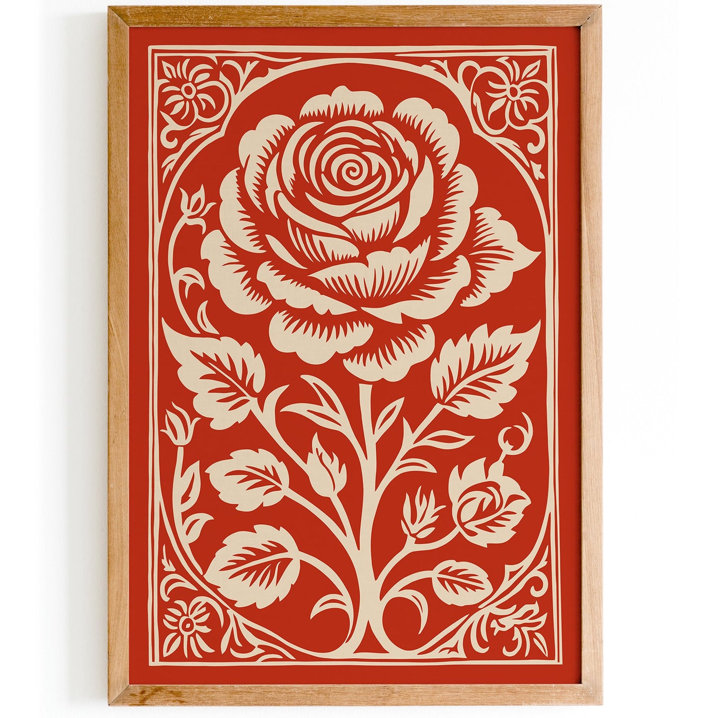 Red Rose Vintage Poster