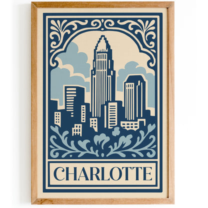 Charlotte, USA Travel Poster – Charlotte Wall Art Print