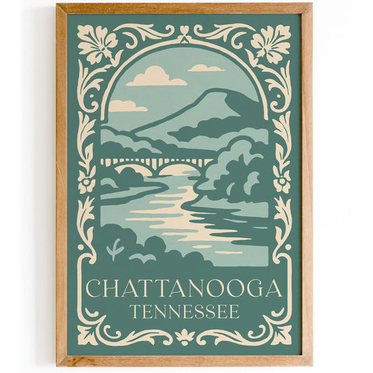 Chattanooga Tennessee Travel Green Poster