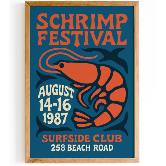Shrimp Festival Vintage Poster