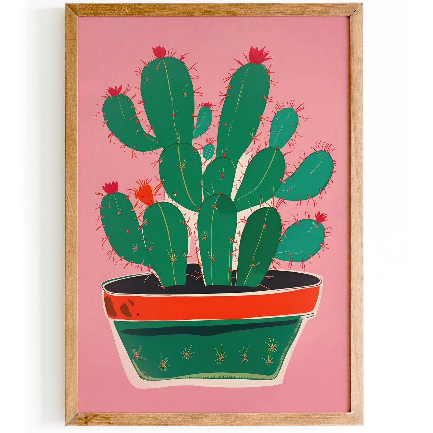 Cute Cactus Plant Pink Poster