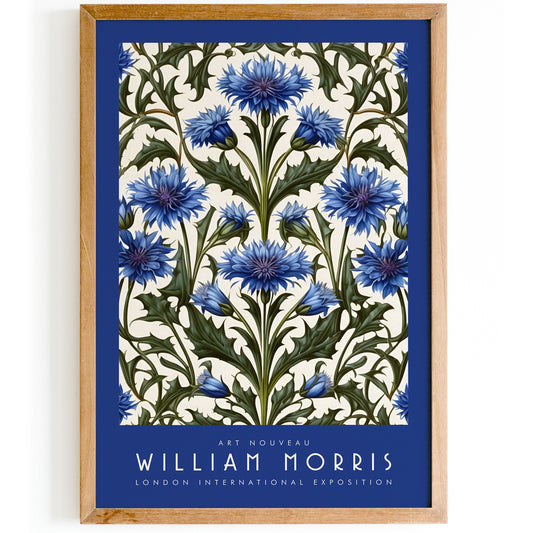 William Morris Blue London Exhibition Poster
