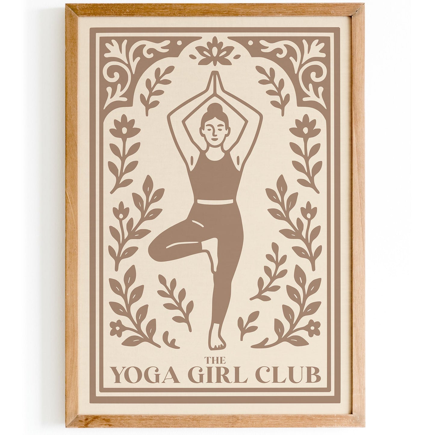 The Yoga Girl Club Poster - Japandi Beige Aesthetic Wall Art Print