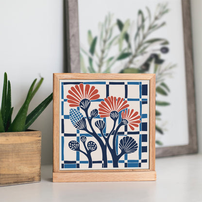 Retro Square Poster - Vintage Floral Wall Art