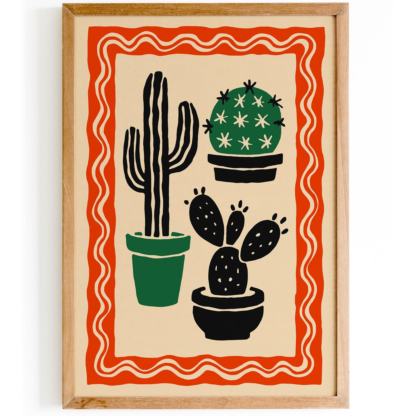Cacti Plants Poster - Retro Floral Print