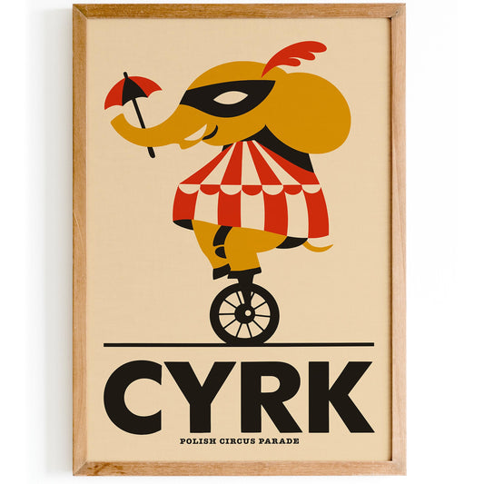 Vintage Polish Circus Poster – CYRK Parade Wall Art Print