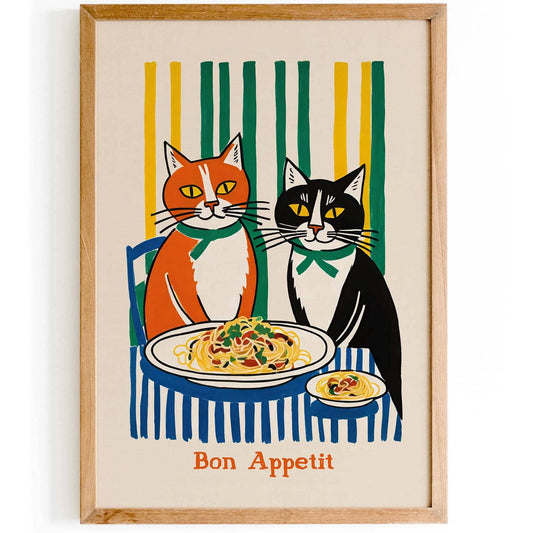 Bon Appetit Cat Dinner Poster