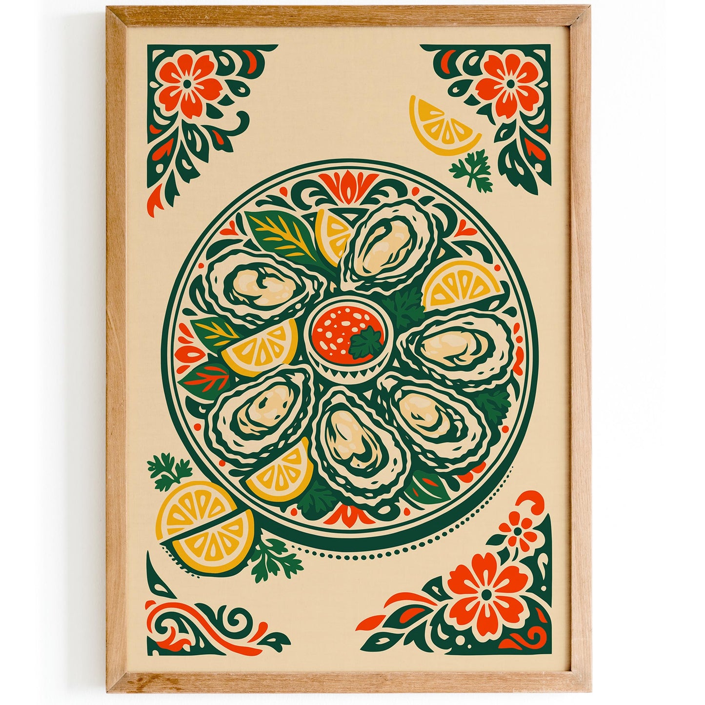 Oyster Plates Kitchen Poster