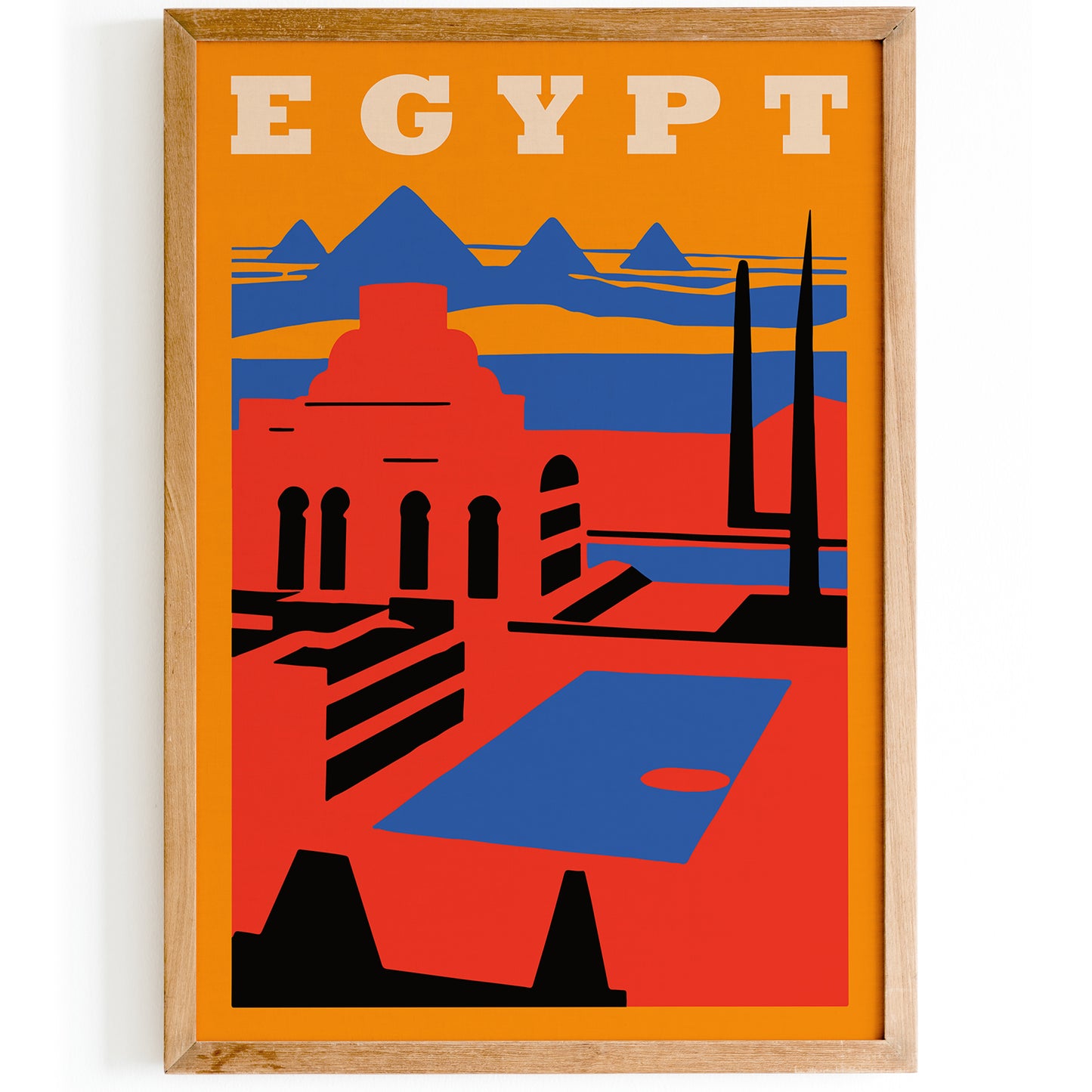 Egypt Retro Colorful Travel Art Print