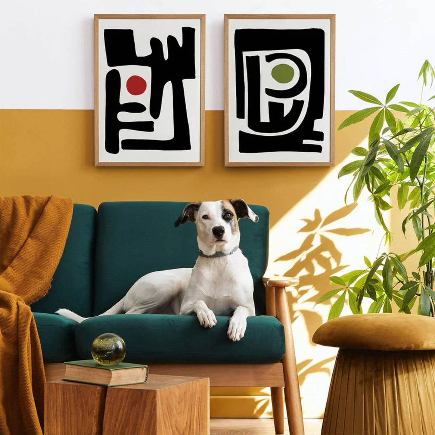 Set of 2 Black Geometric Modern Art Posters - HypeSheriff