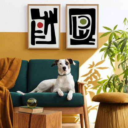 Set of 2 Black Geometric Modern Art Posters - HypeSheriff