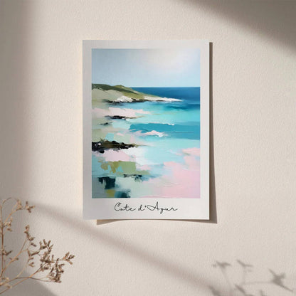 Cote d Azur Pastel Colors Painting Print - HypeSheriff