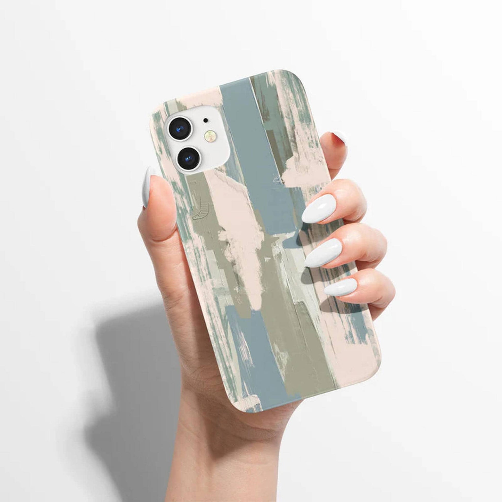 Pastel Blue Abstract Painting iPhone Case - HypeSheriff