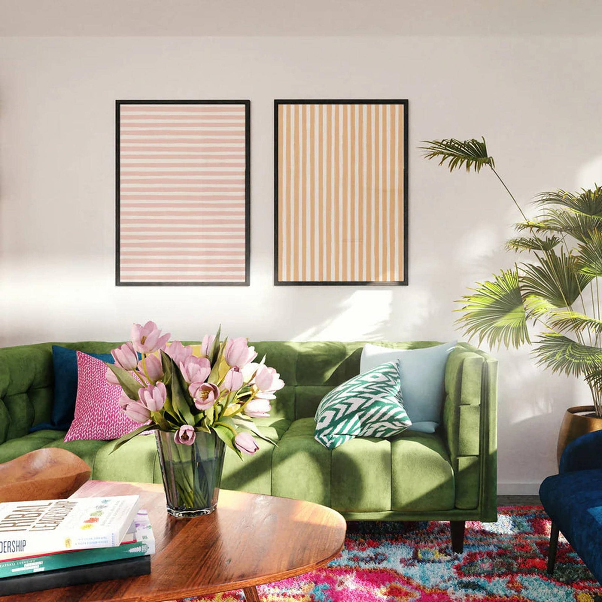 Set of 2 matching pastel abstract posters - HypeSheriff