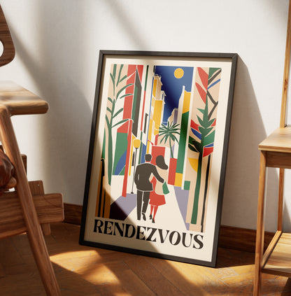 Rendezvous Mid Century Modern Poster