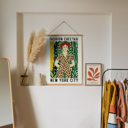 Fashion Cheetah New York Poster